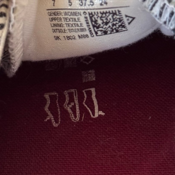 Retro Converse All Star Shoes Low Top Black & White Striped Sneakers Women's 7 - Picture 6 of 6